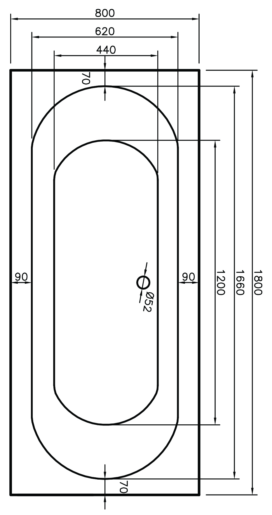 Alaska Double Ended Bath 1700 x 700mm 4 Alaska Double Ended Bath 1700 x 700mm - Image 4