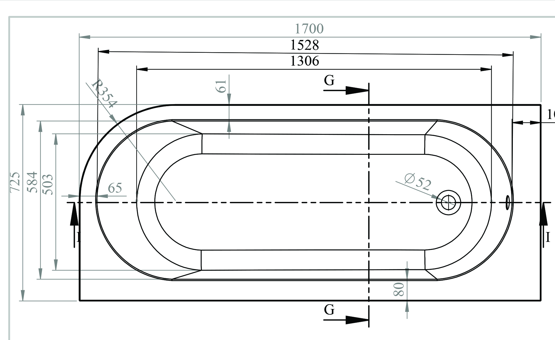 Kansas Offset Single Ended Bath and Panel 1700 x 725mm 2 Kansas Offset Single Ended Bath and Panel 1700 x 725mm - Image 2