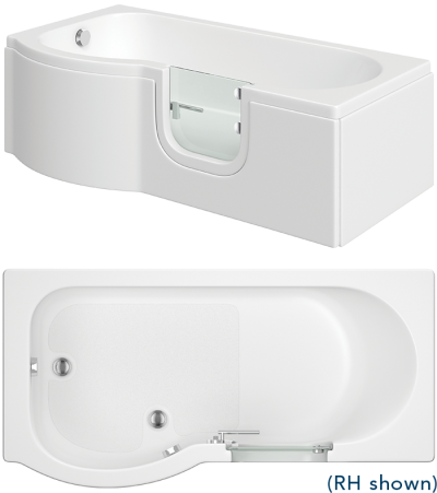 Concert (P shape) Easy Access Shower Bath 1 Concert (P shape) Easy Access Shower Bath