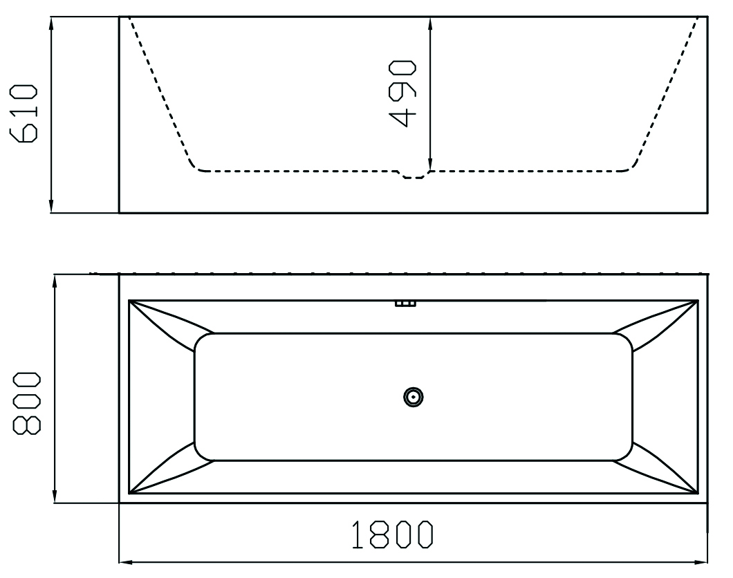 Porto 1800 X 800 Freestanding Bath 6 Porto 1800 X 800 Freestanding Bath - Image 6