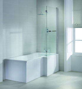 1700mm L Shape Shower bath with Front Panel and Screen 4 L Shape Shower bath with Front Panel and Screen